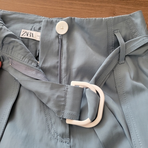 Zara Women's High Waisted Belted Barrel Cargo Trousers Size XS - Picture 10 of 14
